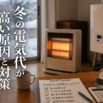 冬の電気代が高い原因と対策｜暖房・給湯設備の見直し方｜比較・見直しガイドのアイキャッチ画像